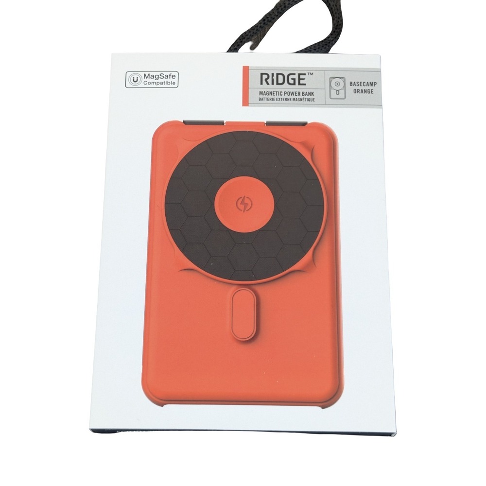 Qq3O The Ridge Wallet - MAGSAFE 5 In 1 POWER BANK 10,000mAh 20w Orange Open‎ Box